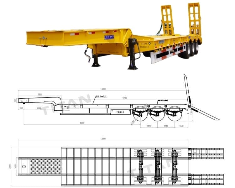 3 Axle 60 Ton Low Bed Trailer