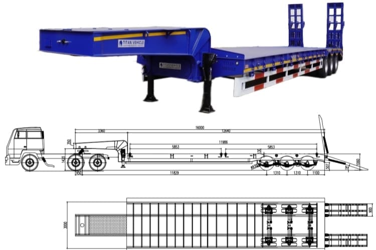 3 Axle Low Loader Semi Trailer 