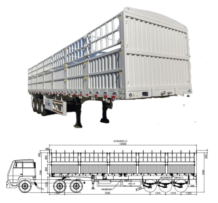 Cimc China Fence Semi Trailer