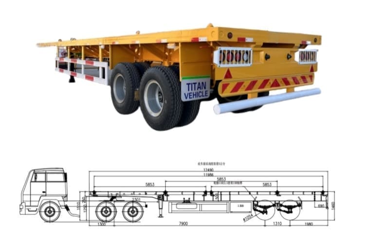 40 Foot Flatbed Trailer for Sale