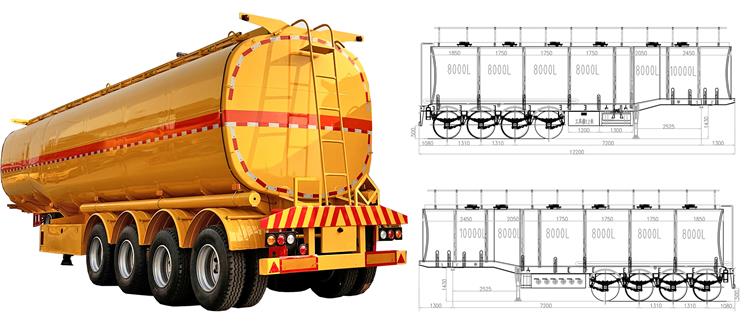 4 Axle Diesel Fuel Tanker Trailer for Sale In Costa Rica