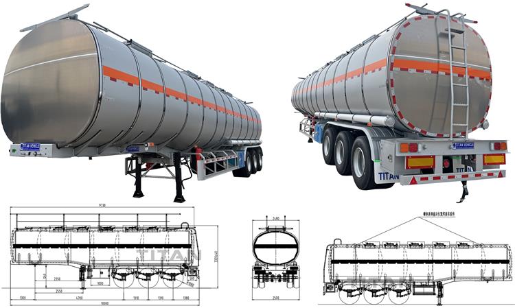 55,000 Liter Stainless Steel Tanker Trailer for Sale In Costa Rica