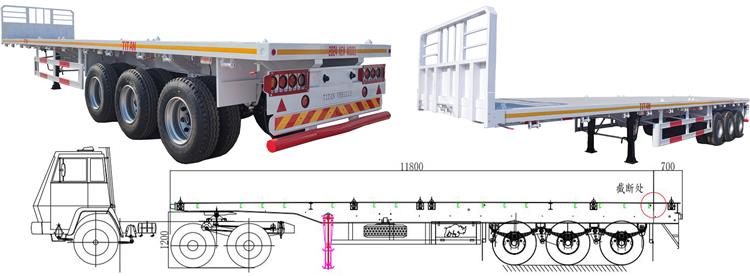 40 foot/feet Flatbed Trailer Sizes for Sale Near Me In Costa Rica