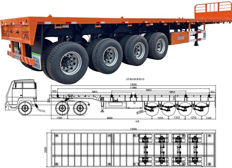 4 Axle 48ft Flatbed Truck Trailer for Sale in Limon, Costa Rica