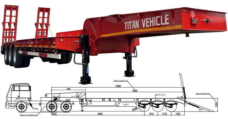 Tri Axle 60 Ton Lowbed Trailer for Sale In Costa Rica Moin
