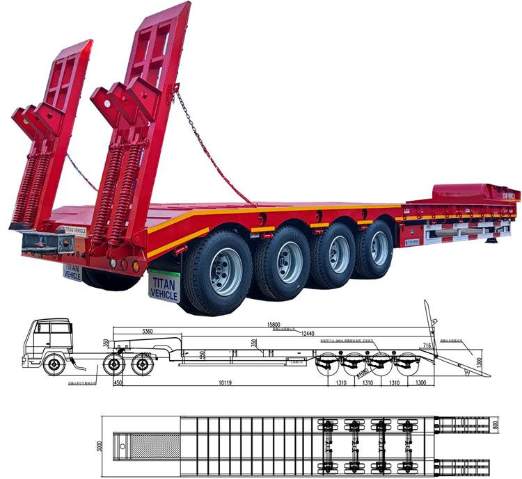 4 Axle Drop Deck Excavator Trailer Price in Costa Rica