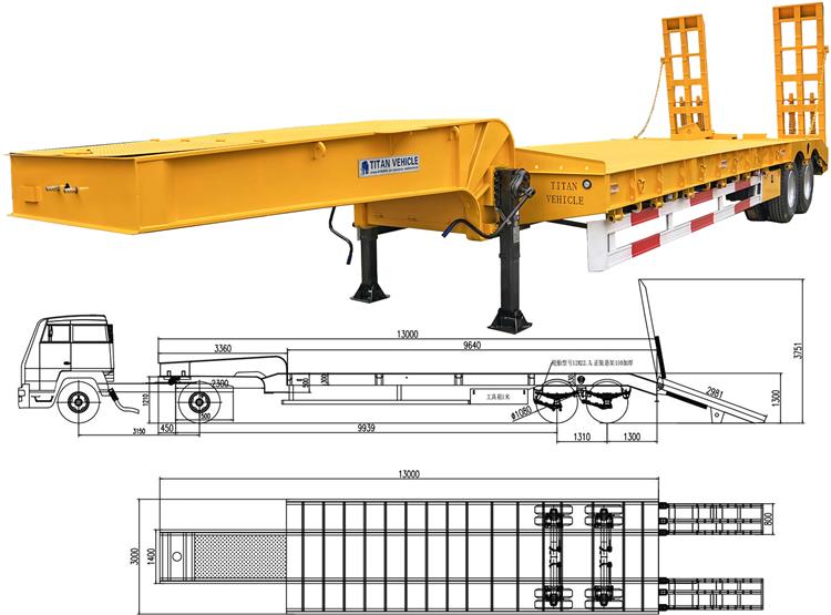 2 Axle 50 Ton Low Loader Trailer for Sale in Limon Costa Rica