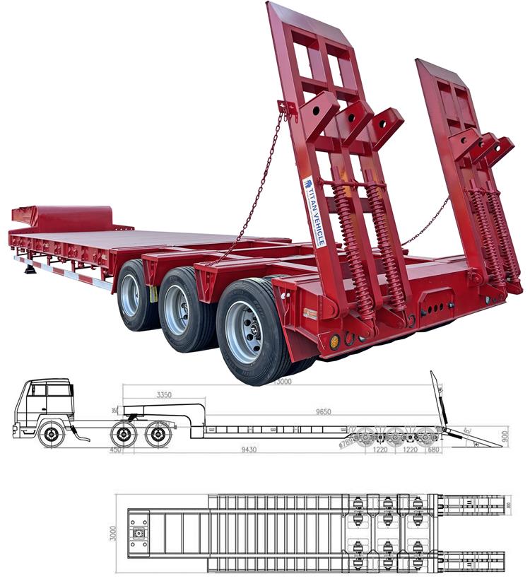 3 Line 6 Axle 120 Ton Lowbed Semi Trailer in Costa Rica San Jose