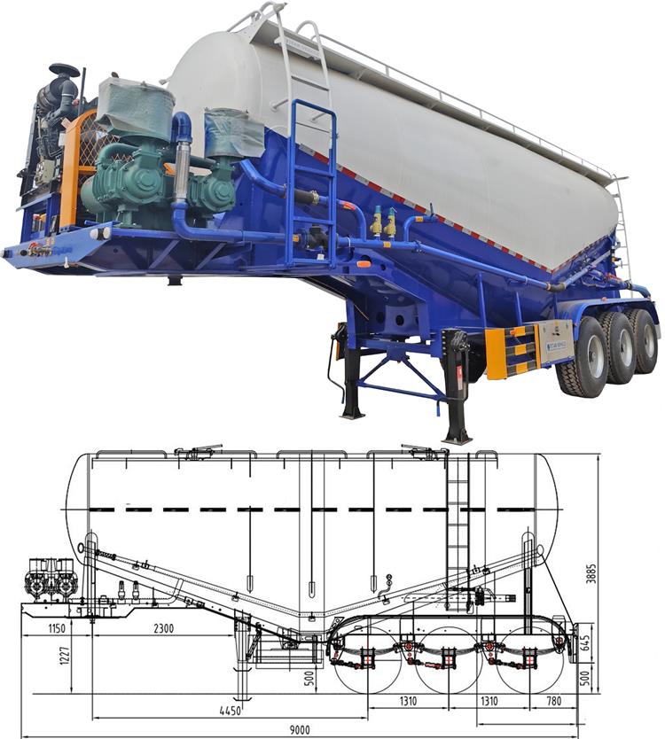 Tri Axle 50T Bulk Cement Tanker Trailer for Sale In Costa Rica San José