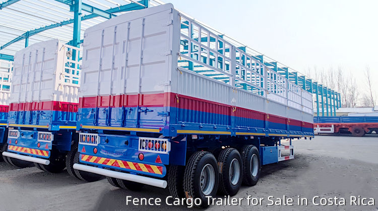 3 Axle 60 Ton Fence Semi Trailer  | Fence Cargo Trailer for Sale in Costa Rica