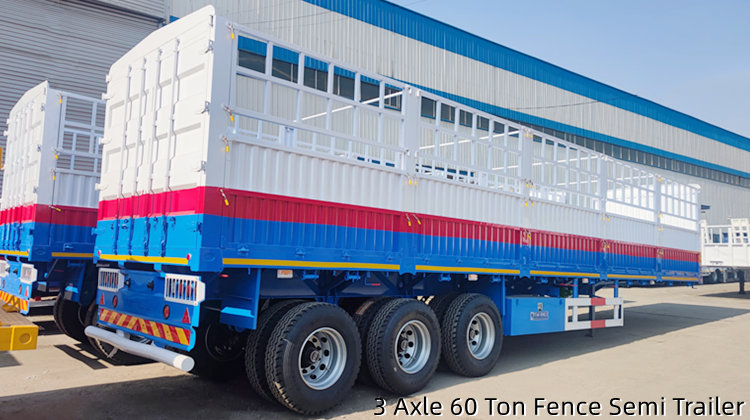 3 Axle 60 Ton Fence Semi Trailer  | Fence Cargo Trailer for Sale in Costa Rica
