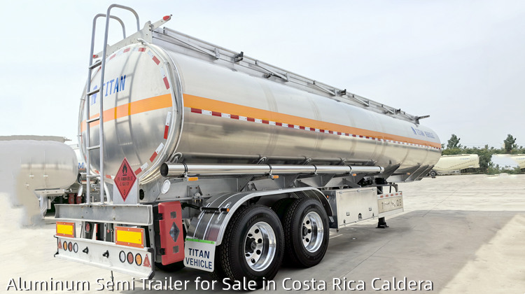 2 Axle 10000L Aluminum Tanker Trailer |  Aluminum Semi Trailer for Sale in Costa Rica Caldera
