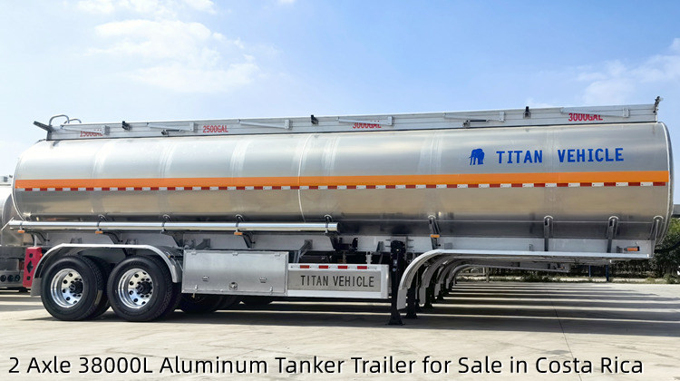 2 Axle 38000L Aluminum Tanker Trailer | Aluminum Semi Trailer for Sale in Costa Rica Caldera