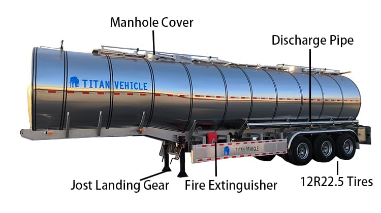 45000 Litres Aluminum Semi Tanker Trailer for Sale in Costa Rica, Puerto Caldera