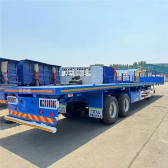 2 Axle Semi Truck Flatbed Tractor Trailer